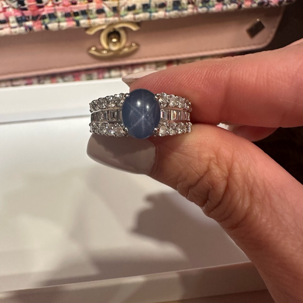 💎💎 GIA Cert Star Sapphire Ring (Double Cut Cabochon with Dual Asterism)